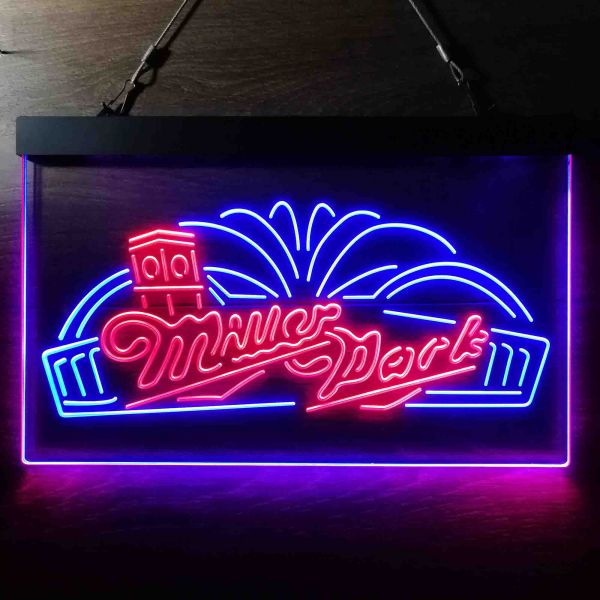 Miller Park Milwaukee Brewers Dual LED Neon Light Sign